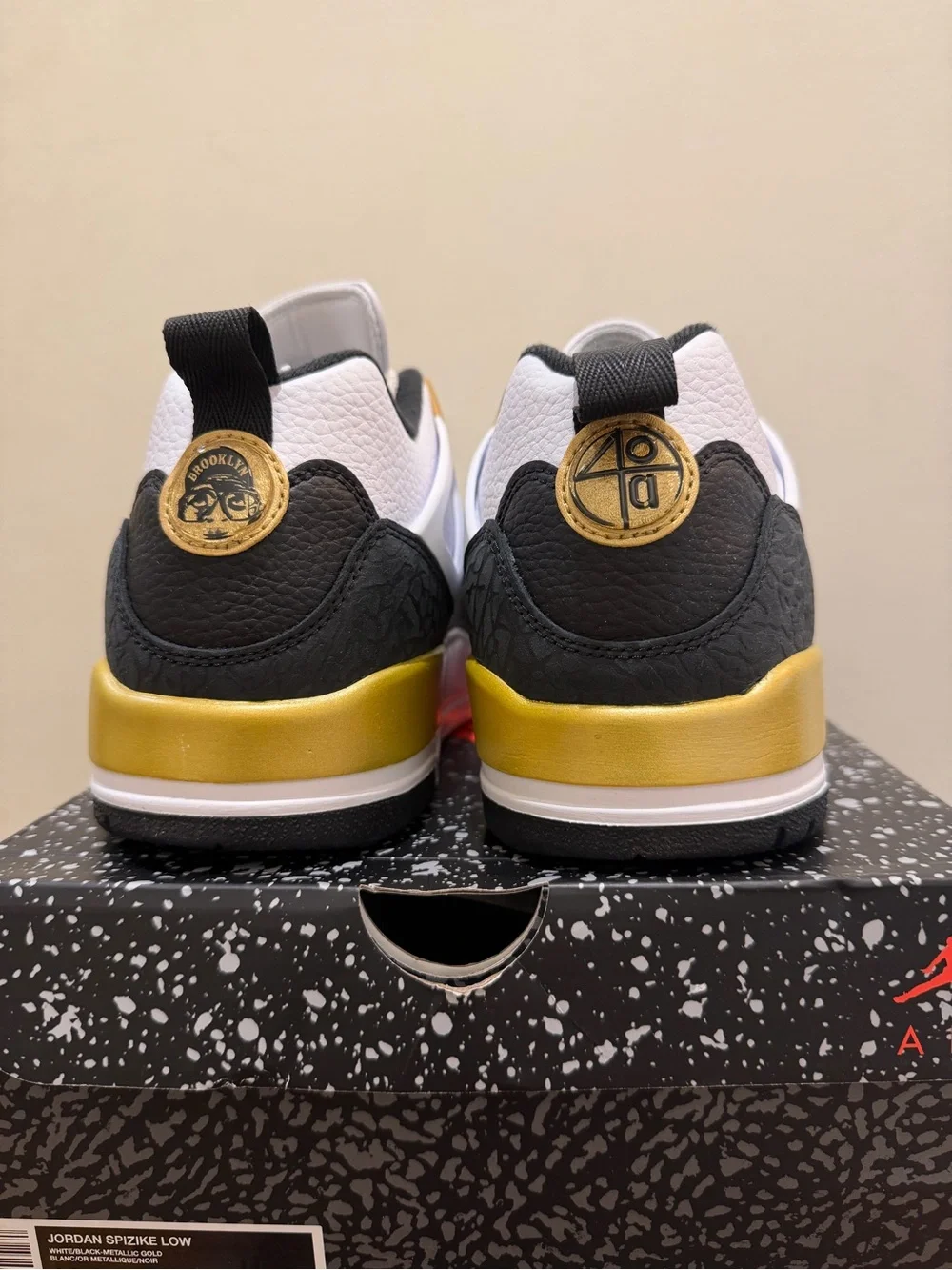 NIB Men Nike Jordan Spizike Low FQ1759 108 White/Metallic Gold/Black